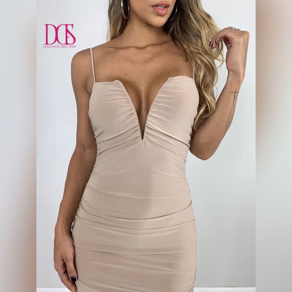 Just In! Romania - Taupe Midi Party Dress - Picture 7 of 8